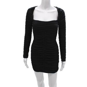 Michael Costello x Revolve Womens Bodycon Black Long Sleeve Dress Size S